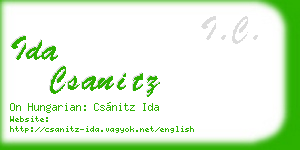 ida csanitz business card