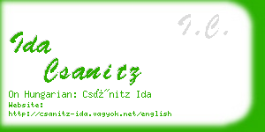 ida csanitz business card